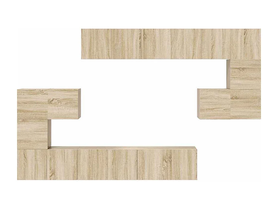 Ensemble de meubles TV 10 pcs Chêne sonoma Bois d'ingénierie