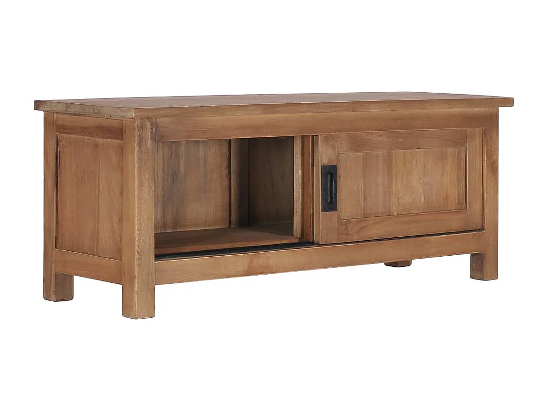 Mobile Porta TV 90x30x35 cm in Legno Massello di Teak