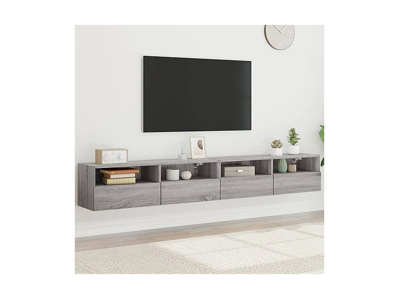 Meubles TV muraux 2pcs sonoma gris 100x30x30 cm bois ingénierie