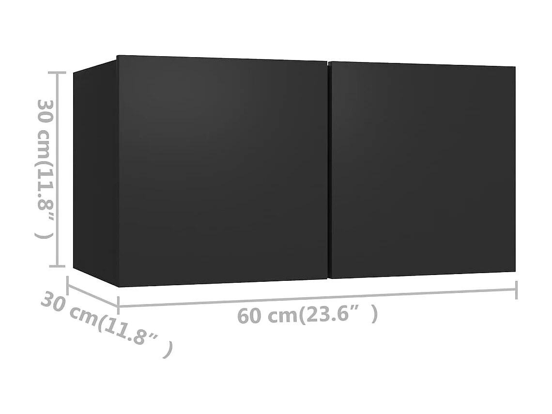 5 pcs conjunto de móveis de TV derivados de madeira preto