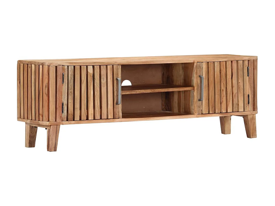 Mobile Porta TV 130x30x45 cm in Legno Massello di Acacia