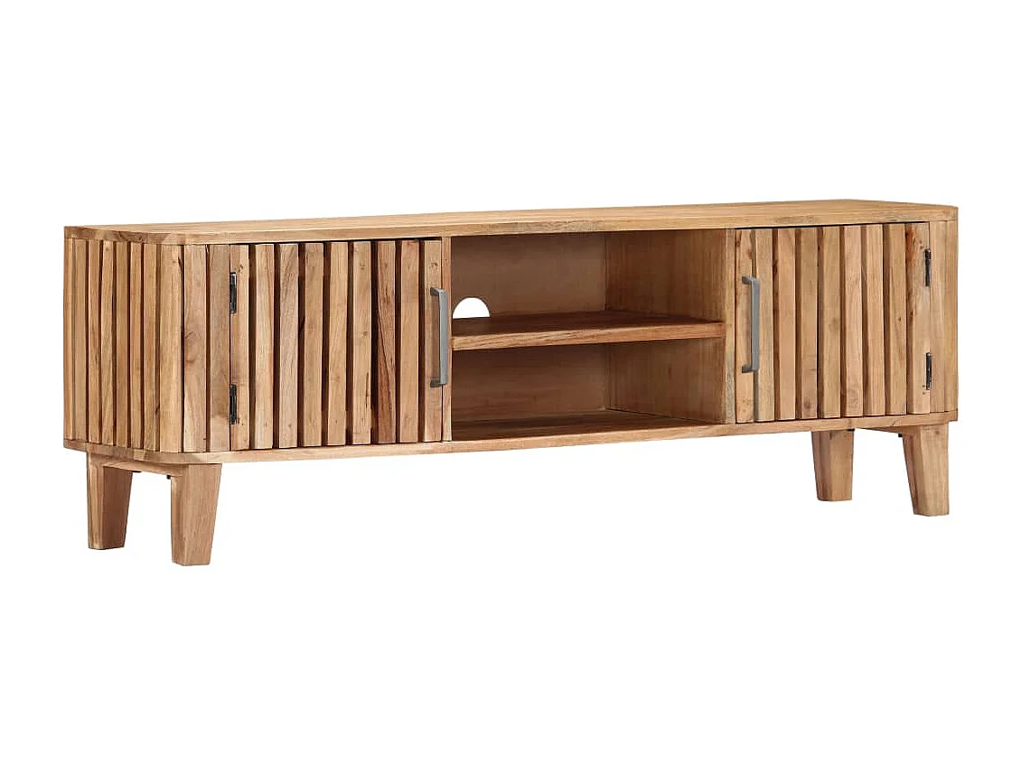 Mobile Porta TV 130x30x45 cm in Legno Massello di Acacia