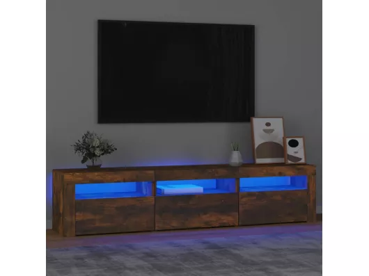 Kauf Unique TV-Schrank mit LED-Leuchten Räuchereiche 180x35x40 cm