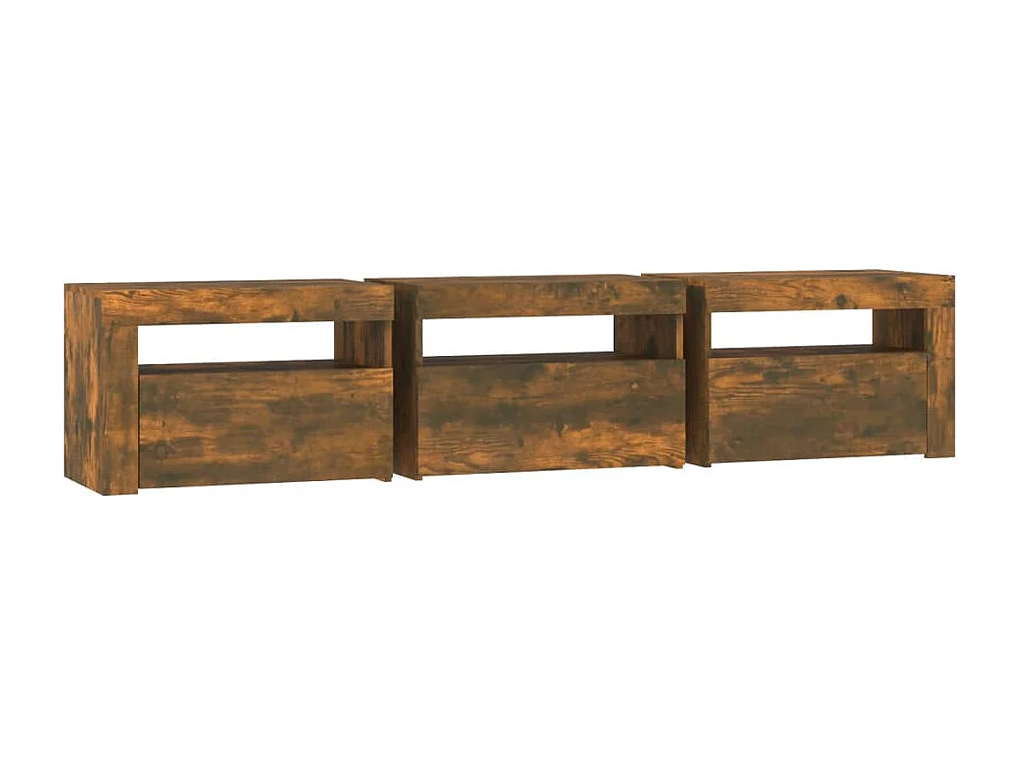 TV-Schrank mit LED-Leuchten Räuchereiche 180x35x40 cm