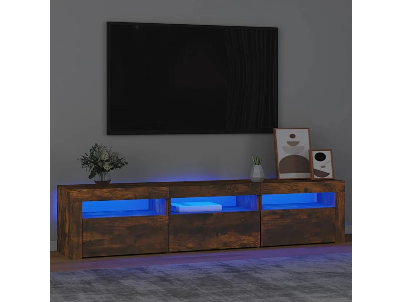 TV-Schrank mit LED-Leuchten Räuchereiche 180x35x40 cm
