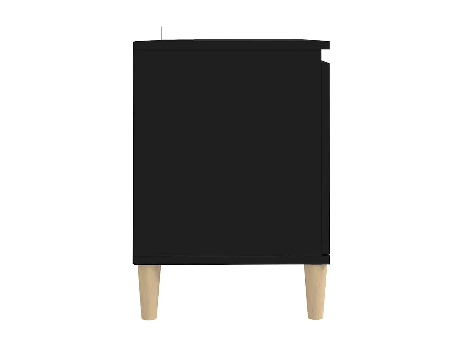 Mueble de TV con patas de madera maciza negro 103,5x35x50 cm
