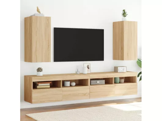 Kauf Unique TV-Wandschränke mit LED-Leuchten 2 Stk. Sonoma-Eiche