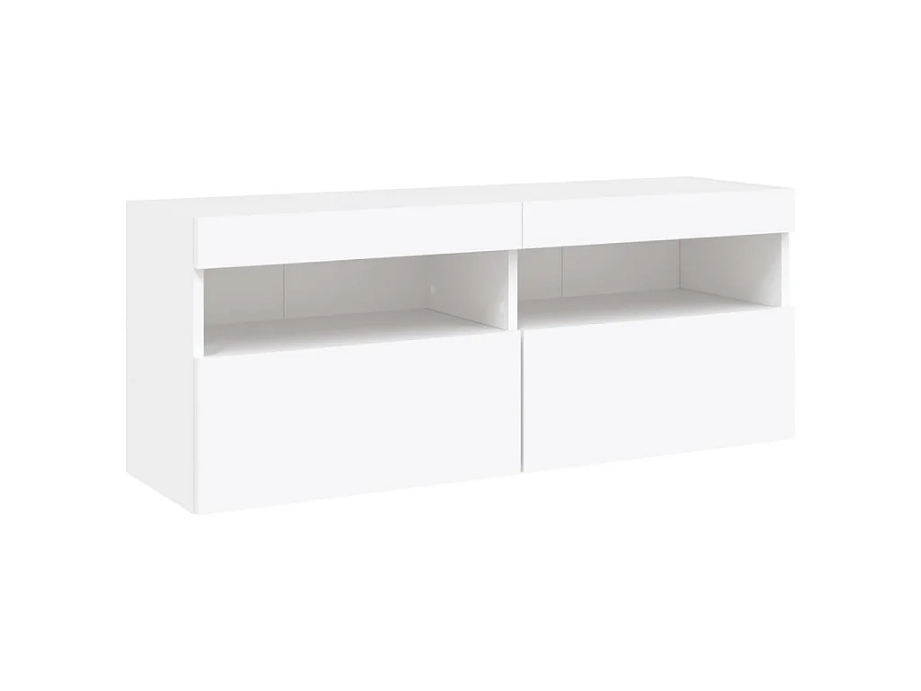 7 pcs conjunto de móveis de parede para TV com luzes LED branco