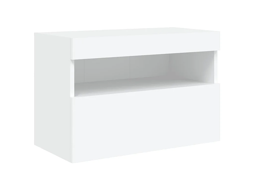 7 pcs conjunto de móveis de parede para TV com luzes LED branco