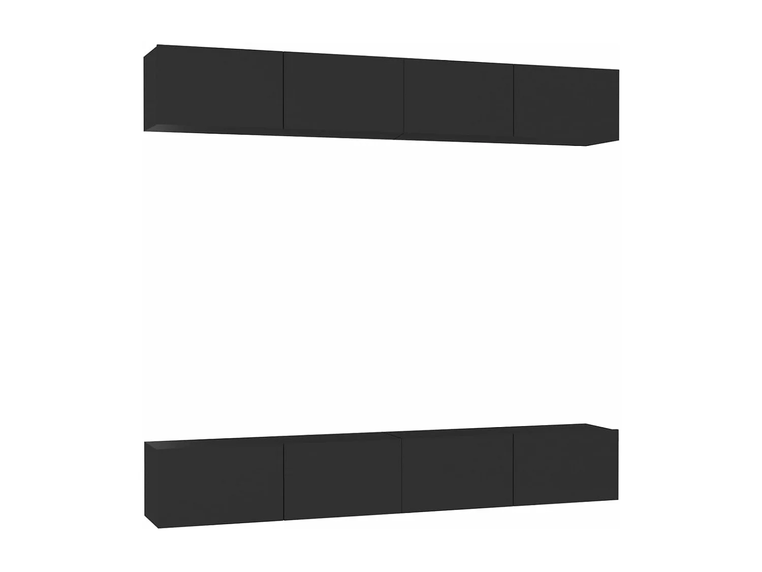 Meubles TV 4 pcs Noir 100x30x30 cm Bois d'ingénierie