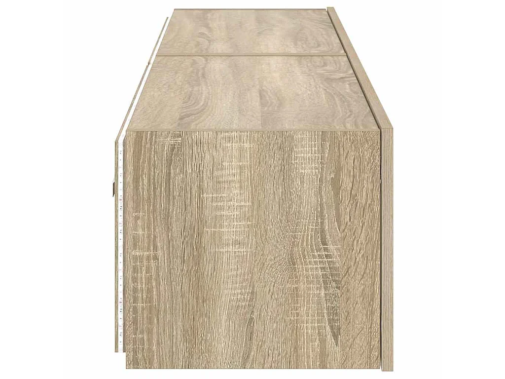 Meubles TV muraux lumières LED 2 pcs chêne sonoma 80x35x31 cm