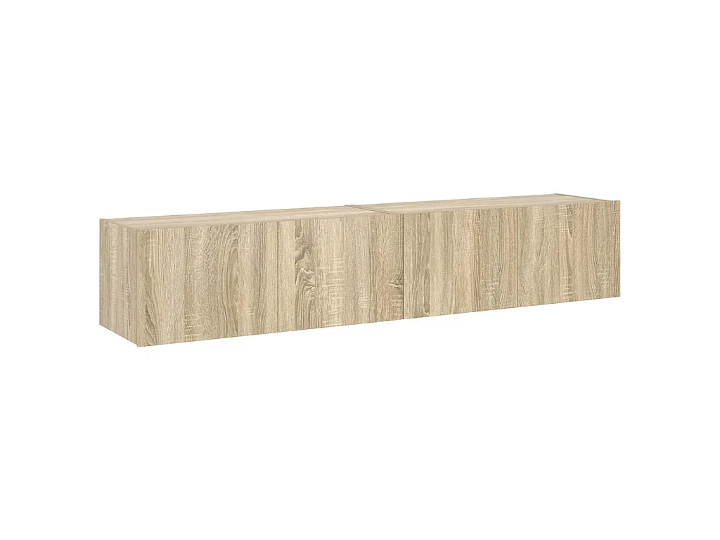 TV-Wandschränke mit LED-Leuchten 2 Stk. Sonoma-Eiche 80x35x31cm