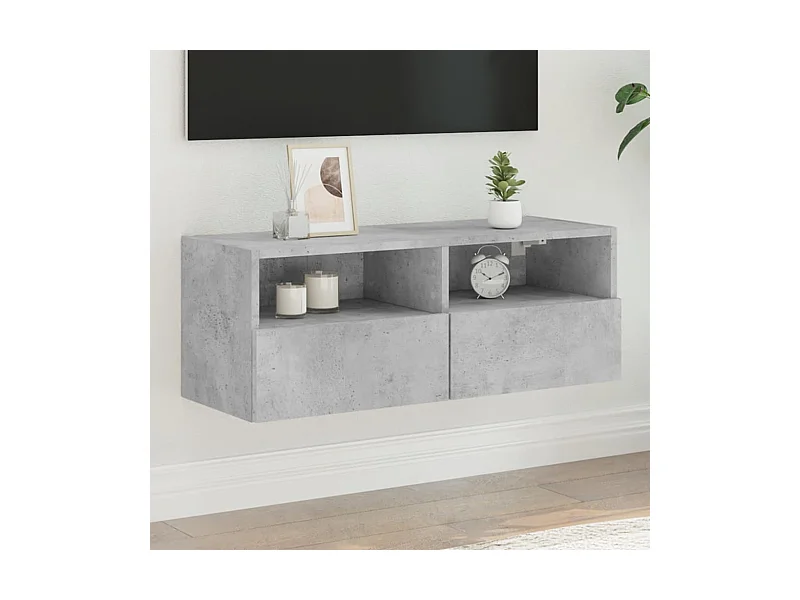 TV-Wandschrank Betongrau 80x30x30 cm Holzwerkstoff