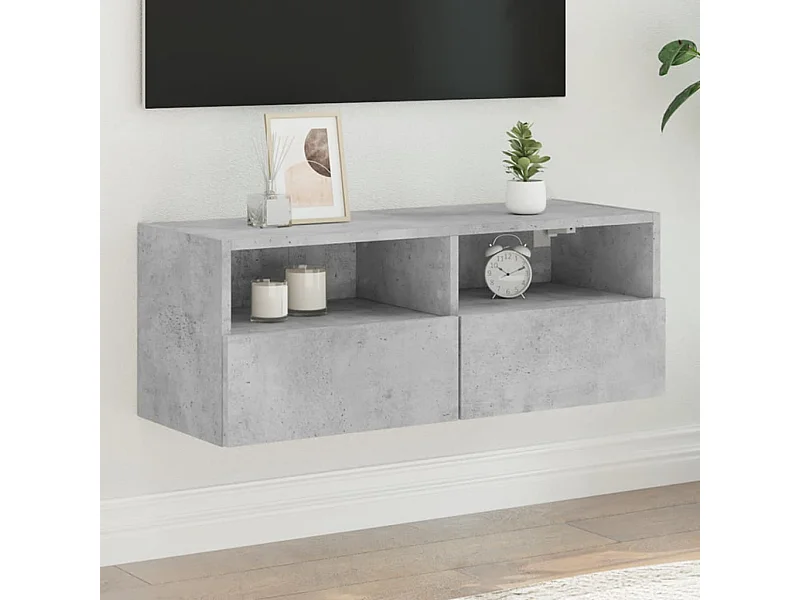 TV-Wandschrank Betongrau 80x30x30 cm Holzwerkstoff