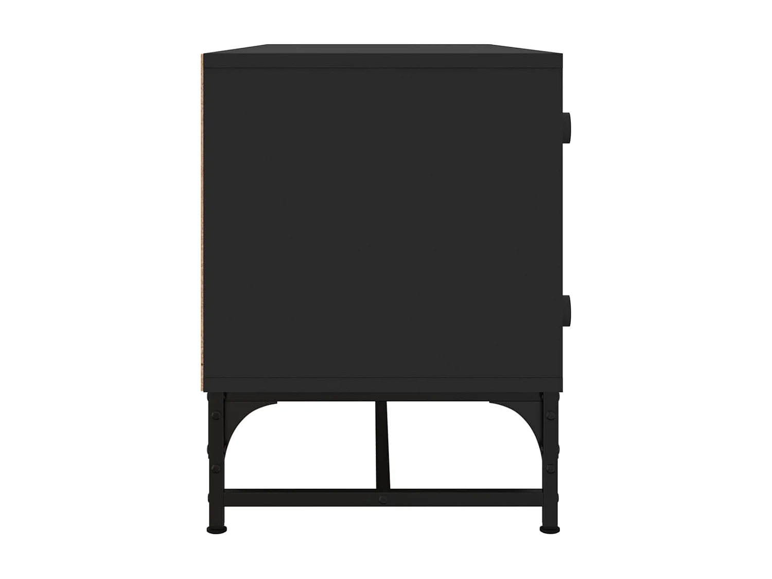 Móvel de TV c/ portas de vidro 102x37x50 cm preto
