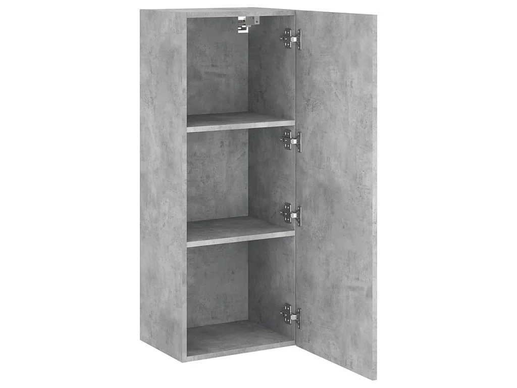 Meuble TV mural gris béton 40,5x30x102 cm bois d'ingénierie