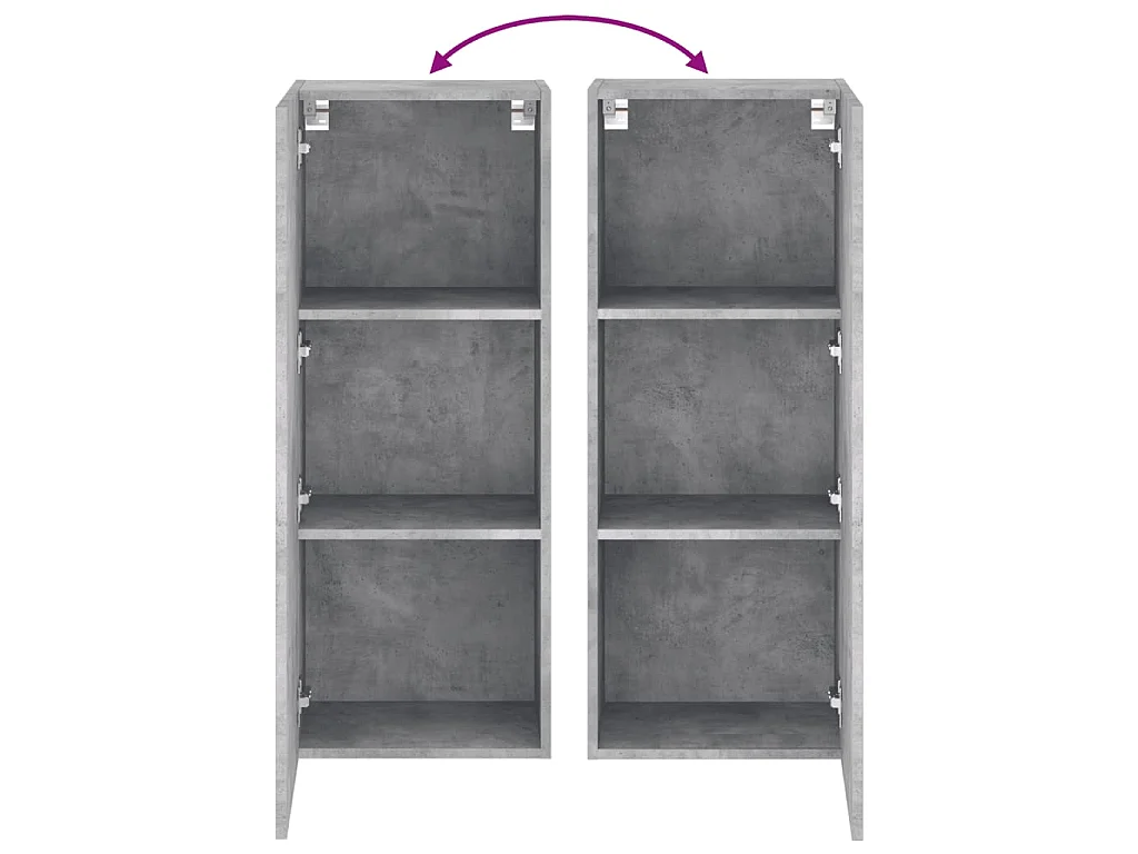 Meuble TV mural gris béton 40,5x30x102 cm bois d'ingénierie