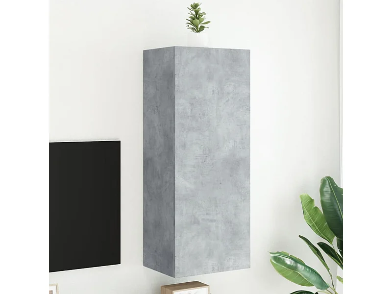 Meuble TV mural gris béton 40,5x30x102 cm bois d'ingénierie