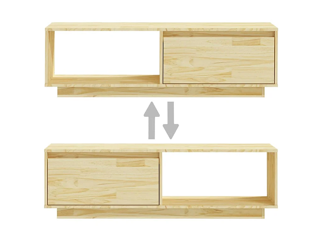Meuble TV 110x30x33,5 cm Bois de pin massif