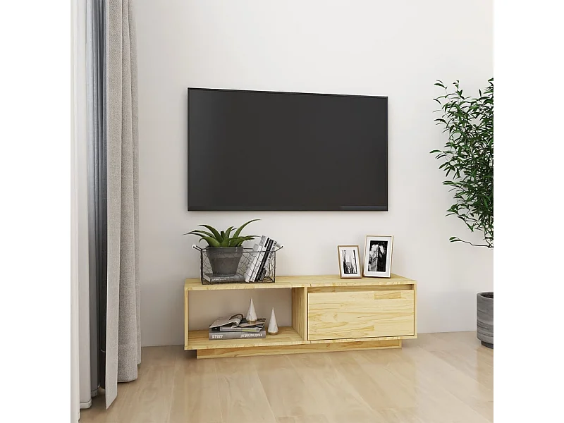 Meuble TV 110x30x33,5 cm Bois de pin massif
