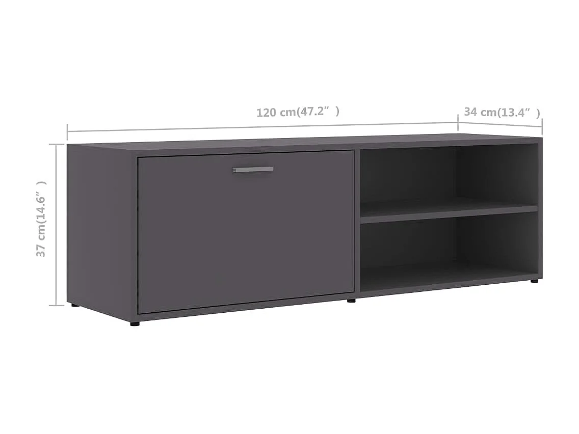 TV-Schrank Grau 120x34x37 cm Holzwerkstoff