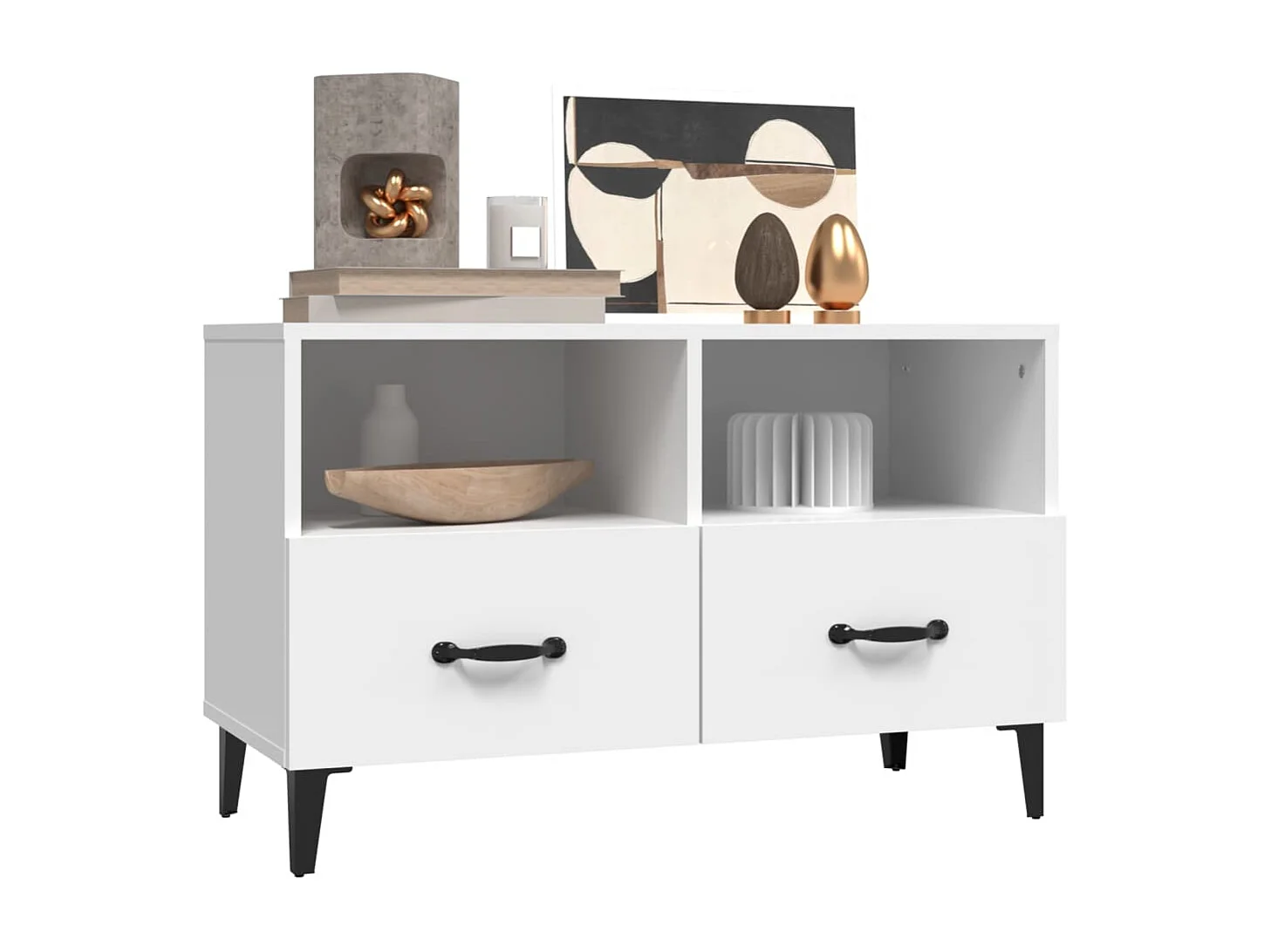 TV-Schrank Weiß 80x36x50 cm Holzwerkstoff