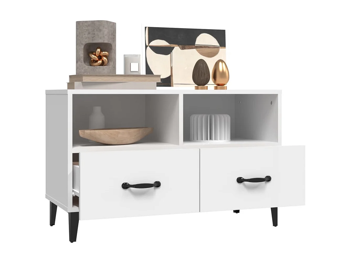 TV-Schrank Weiß 80x36x50 cm Holzwerkstoff