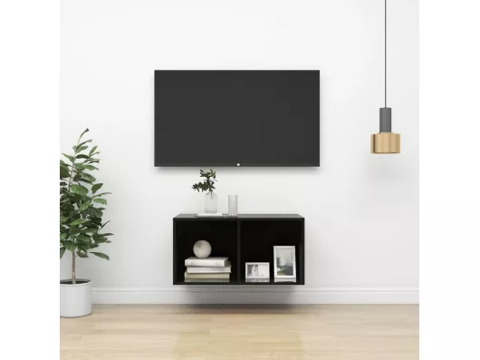 Kauf Unique TV-Wandschrank Hochglanz-Schwarz 37x37x72 cm Holzwerkstoff