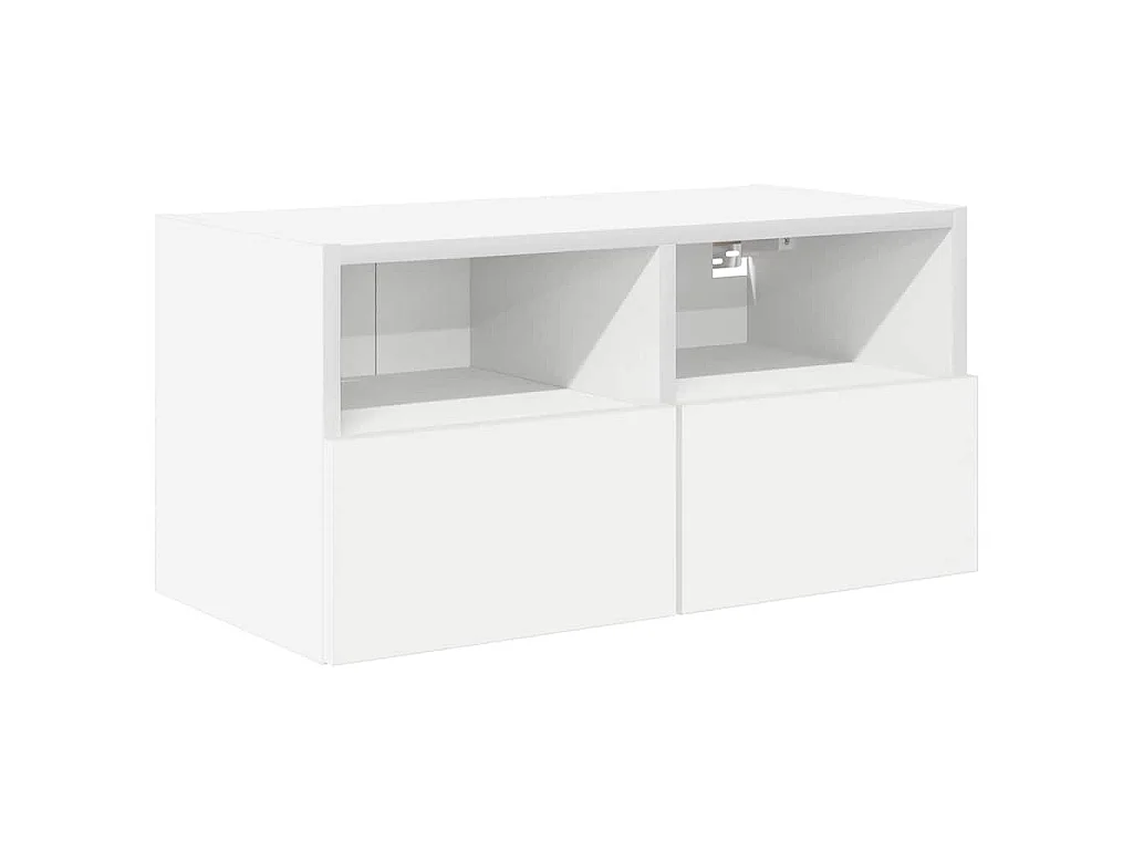 Muebles de TV de pared 4 piezas madera de ingeniería blanco