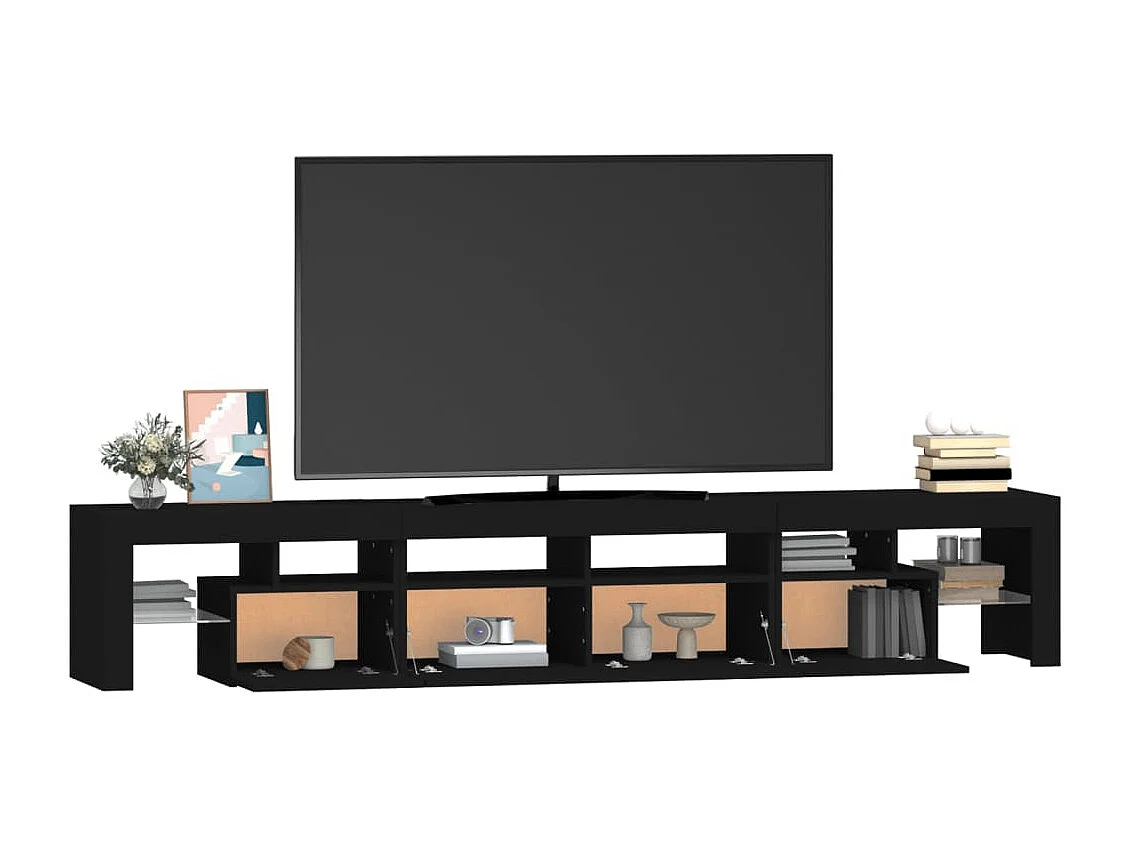 Meuble TV avec lumières LED Noir 230x36,5x40 cm