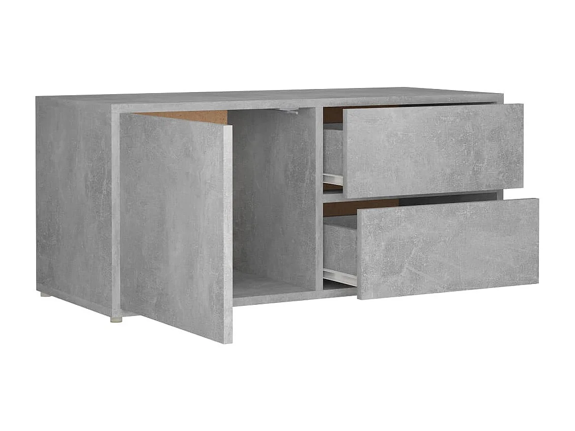 Meuble TV Gris béton 80x34x36 cm Bois d'ingénierie