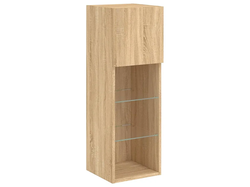 Mobile TV con Luci LED Rovere Sonoma 30,5x30x90 cm