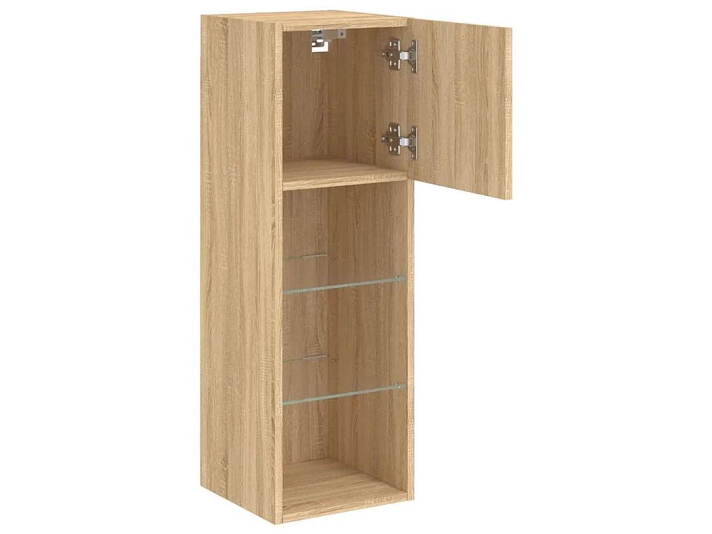 Mobile TV con Luci LED Rovere Sonoma 30,5x30x90 cm