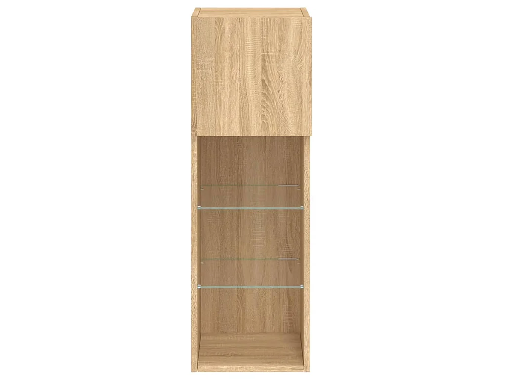 Mobile TV con Luci LED Rovere Sonoma 30,5x30x90 cm