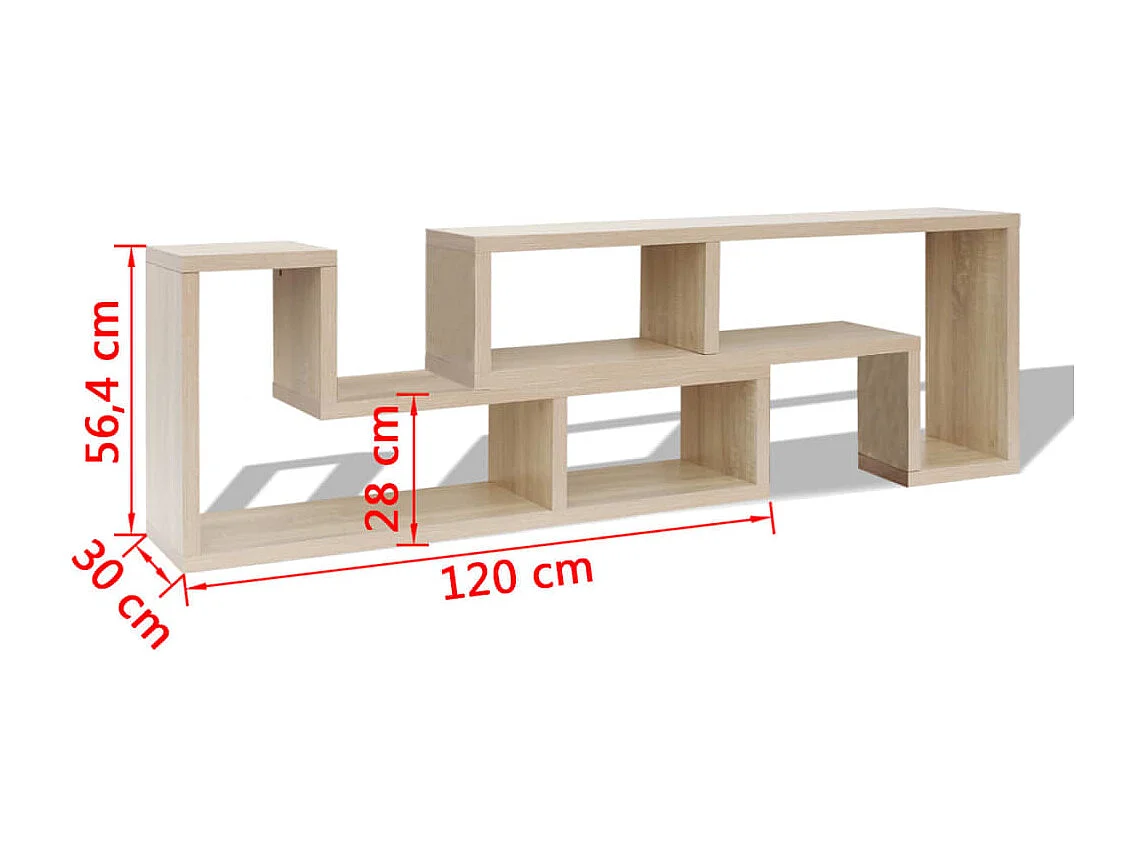 TV-meubel Dubbel L-vormige eiken