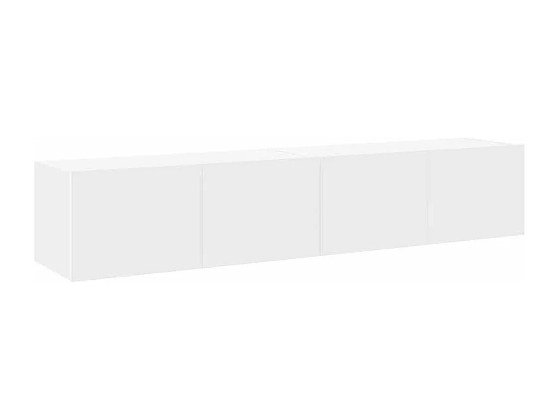 Tv-wandmeubels met LED-verlichting 2 st 80x35x31 cm wit