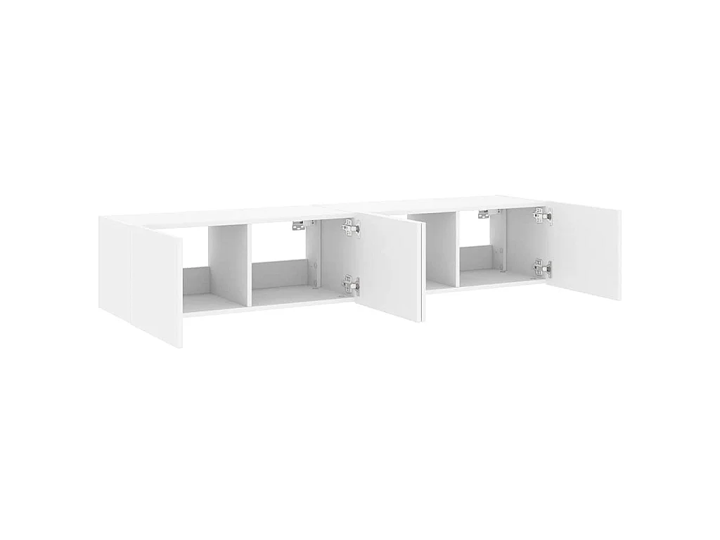 Tv-wandmeubels met LED-verlichting 2 st 80x35x31 cm wit