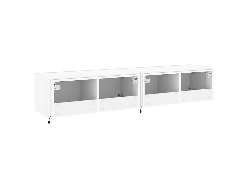 Tv-wandmeubels met LED-verlichting 2 st 80x35x31 cm wit