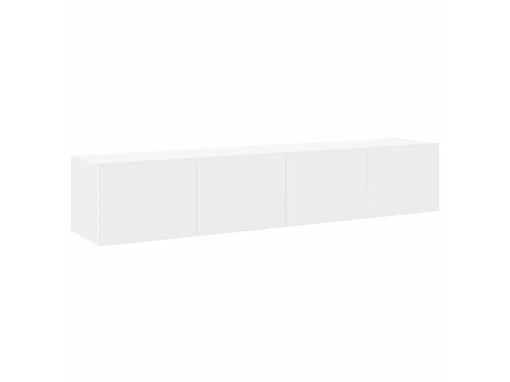 Tv-wandmeubels met LED-verlichting 2 st 80x35x31 cm wit