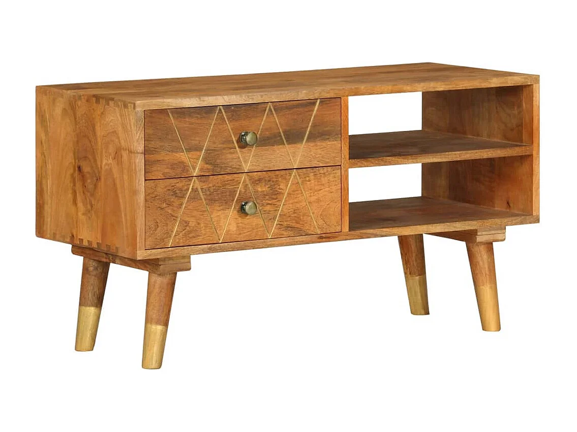 Mobile Porta TV 85x35x47 cm in Legno Massello di Mango