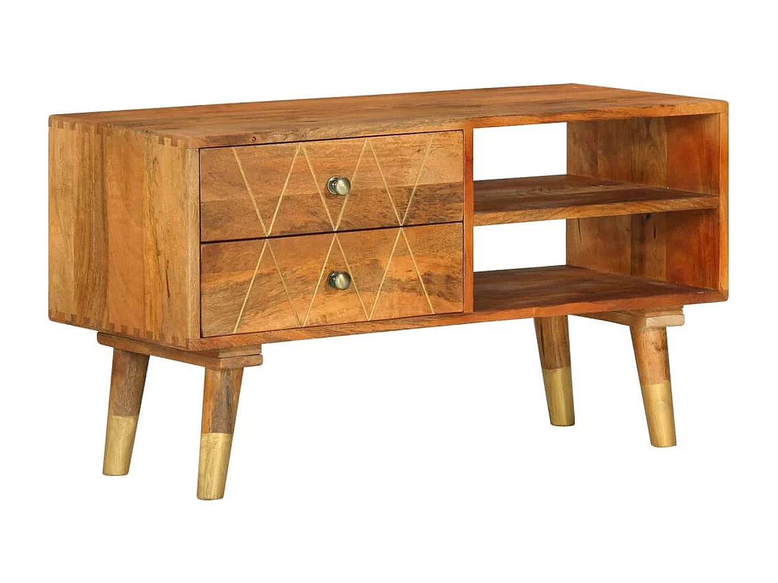 Mobile Porta TV 85x35x47 cm in Legno Massello di Mango