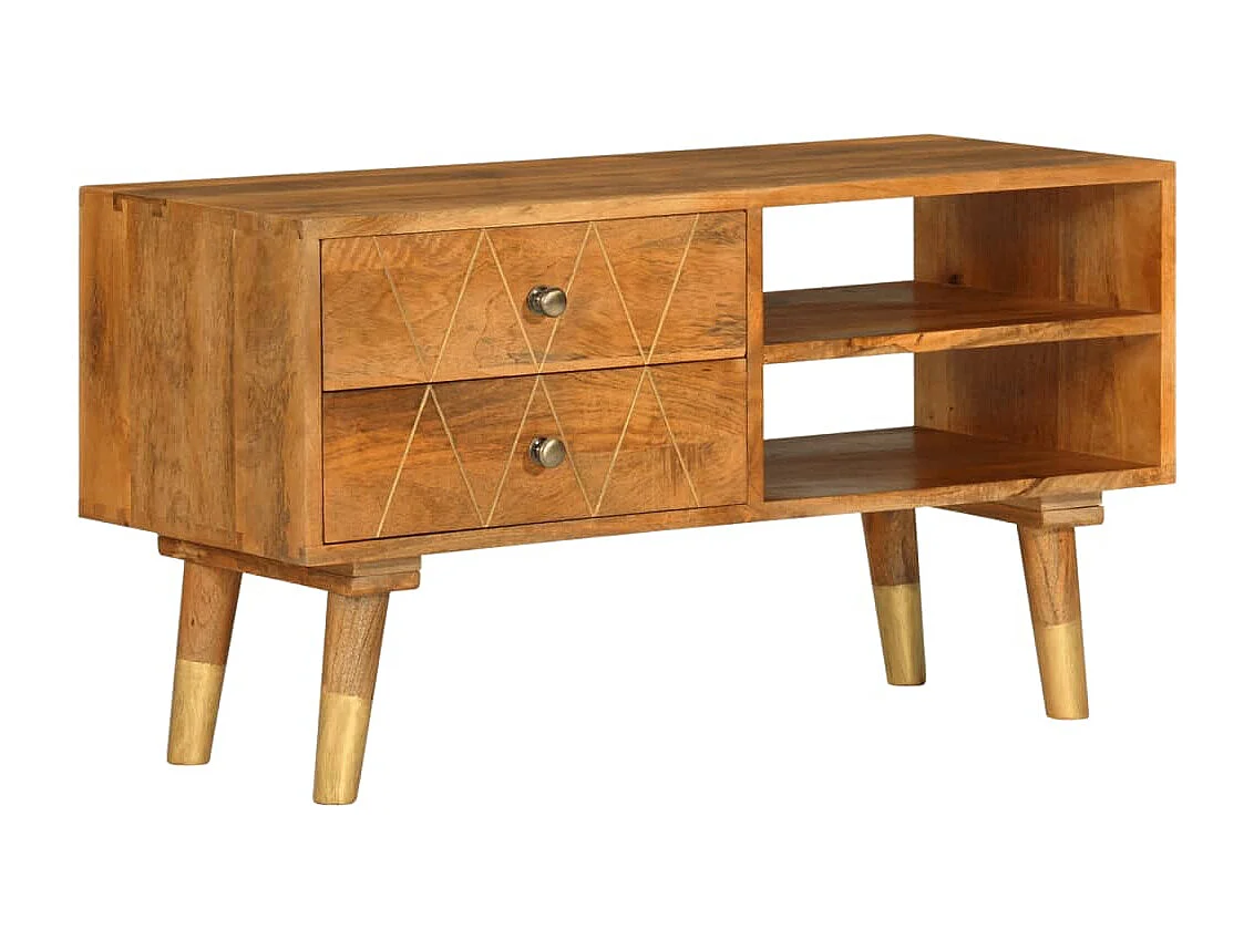 Mobile Porta TV 85x35x47 cm in Legno Massello di Mango