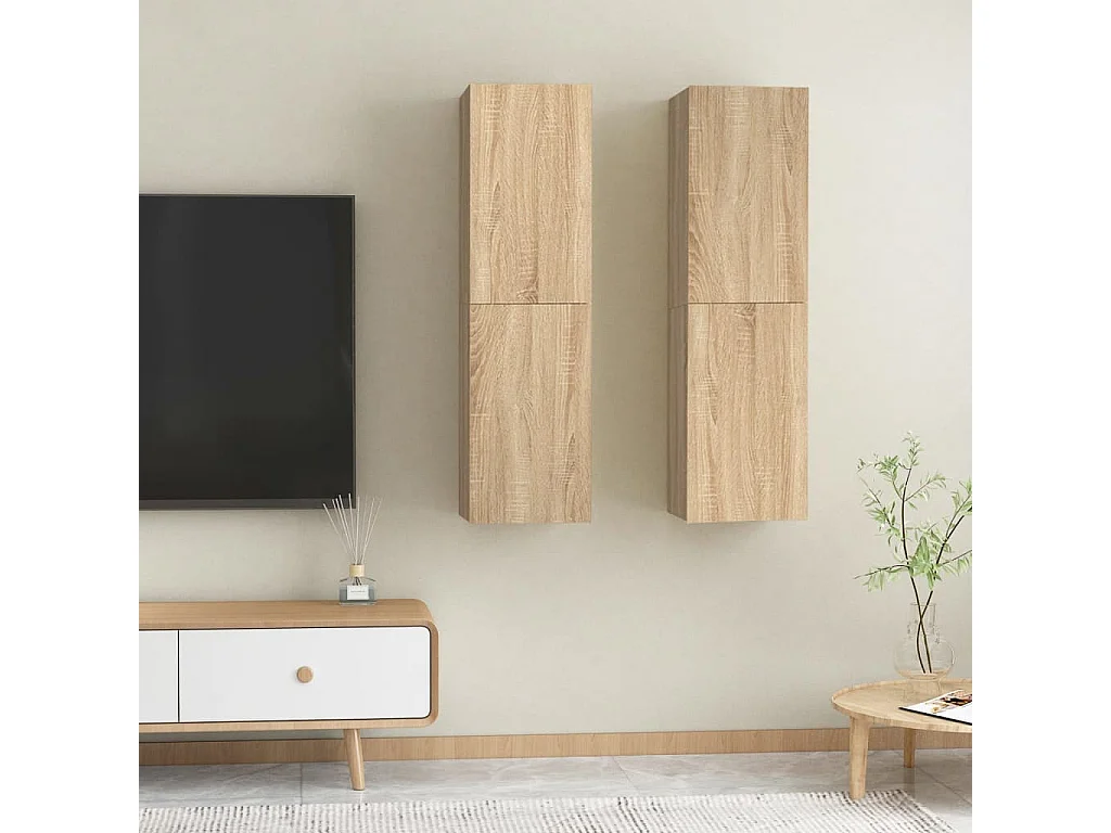 TV-Schränke 2 Stk. Sonoma-Eiche 30,5x30x110 cm Holzwerkstoff