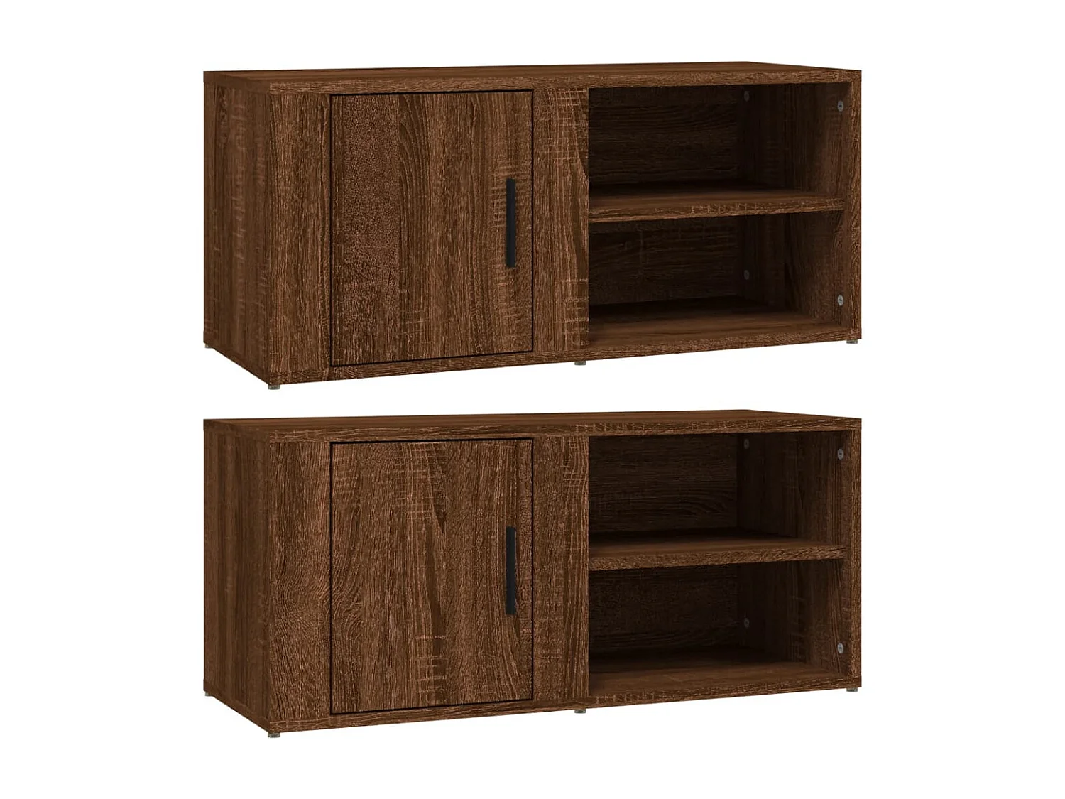 Tv-meubels 2 st 80x31,5x36 cm bewerkt hout bruin eikenkleur