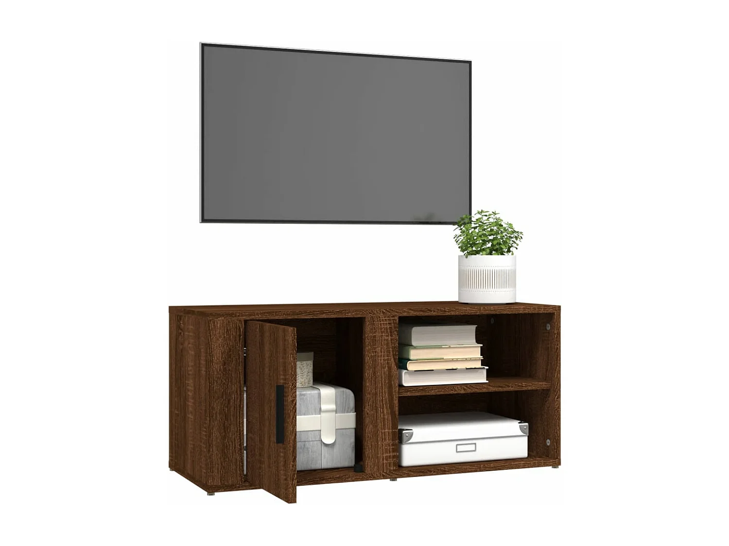 Tv-meubels 2 st 80x31,5x36 cm bewerkt hout bruin eikenkleur