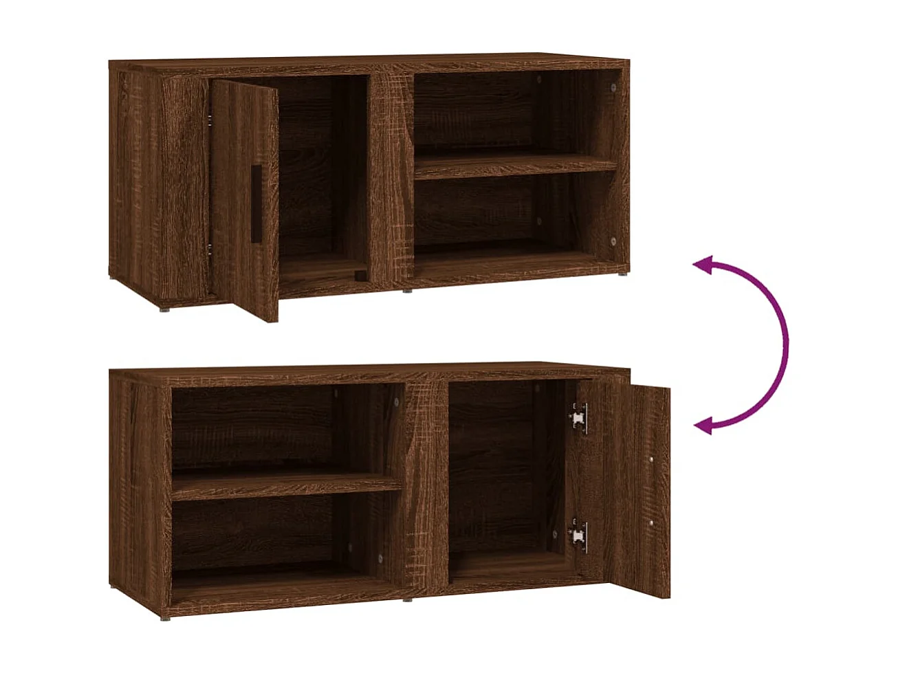 Tv-meubels 2 st 80x31,5x36 cm bewerkt hout bruin eikenkleur