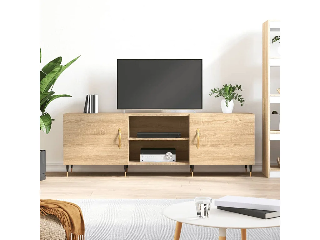 Tv-meubel 150x30x50 cm bewerkt hout sonoma eikenkleurig