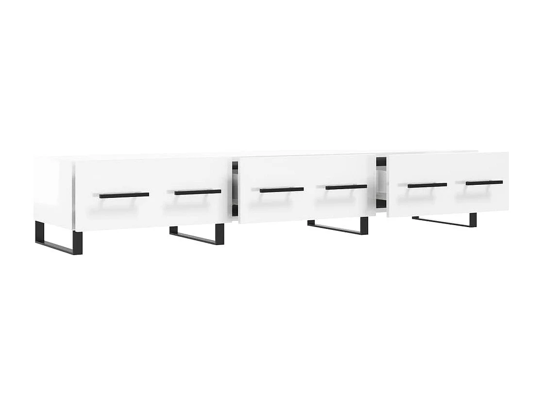 Meuble TV blanc brillant 150x36x30 cm bois d'ingénierie