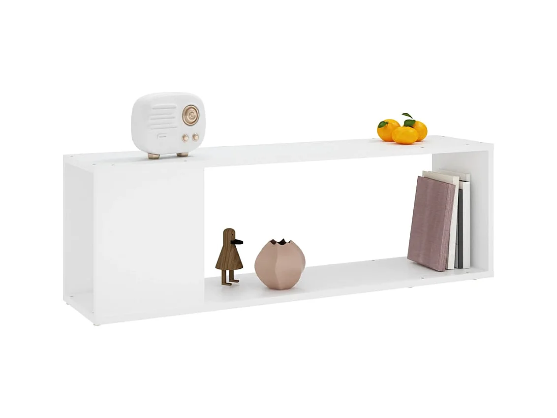 Mobile Porta TV Bianco 100x24x32 cm in Legno Multistrato