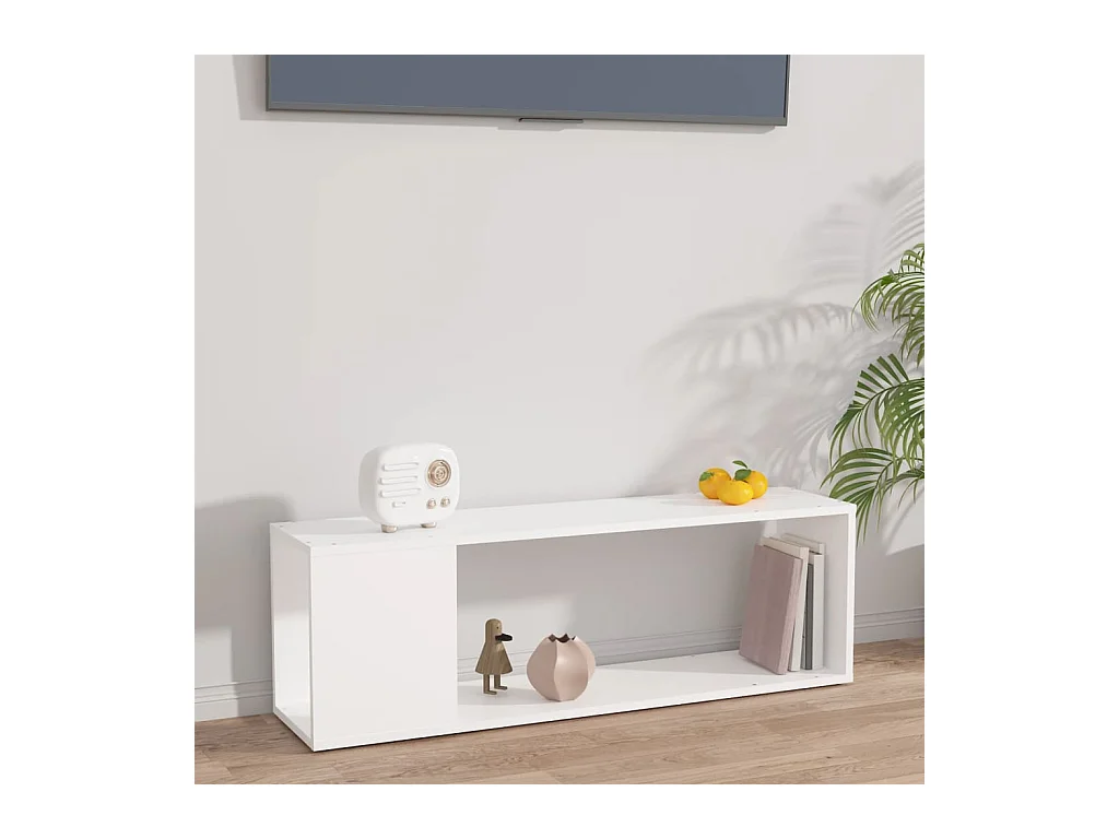Meuble TV Blanc 100x24x32 cm Bois d'ingénierie